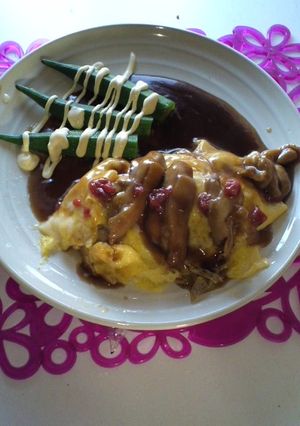 チキンと梅肉ソースで☆和風オムライス-レシピのメイン写真