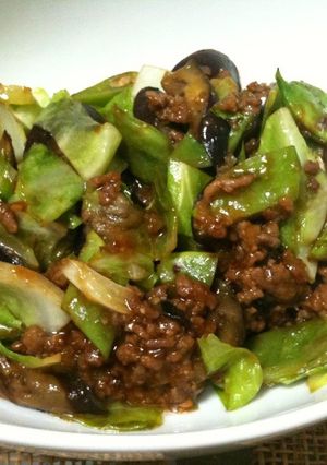 ナスとキャベツと豚肉のオイスター炒め-レシピのメイン写真
