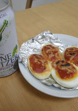 簡単トースターでピザ風ゆでたまご-レシピのメイン写真