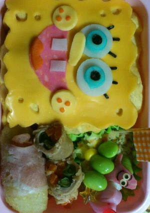 キャラ弁☆スポンジボブ-レシピのメイン写真