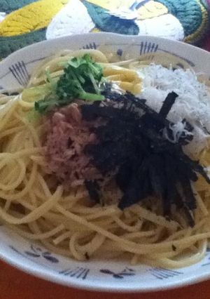 大学の学食で食べたツナ大根おろしスパ-レシピのメイン写真