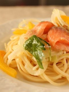 サーモンマリネの冷製パスタ・わさび風味-レシピのメイン写真