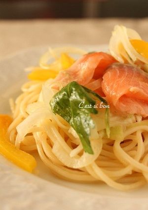 サーモンマリネの冷製パスタ・わさび風味-レシピのメイン写真