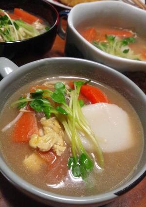 胃にやさしい　トックの韓国お雑煮風スープ-レシピのメイン写真