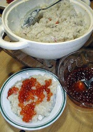 土鍋でカニ飯＆自家製いくら-レシピのメイン写真