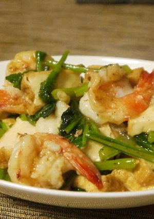 海老と厚揚げ、小松菜の中華風炒め煮-レシピのメイン写真