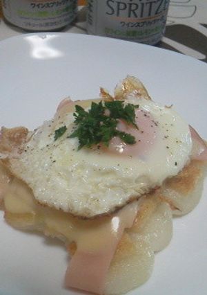 お餅でカリッとろっクロックマダム-レシピのメイン写真