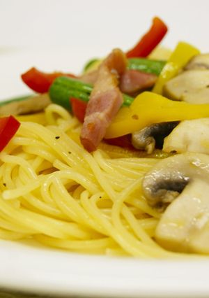 マッシュルームとカラフル野菜のパスタ♪-レシピのメイン写真