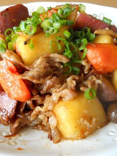 サツマイモと豚肉の甘辛炒め-レシピのメイン写真