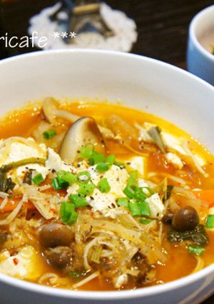ダイエット料理　具沢山キムチスープ-レシピのメイン写真