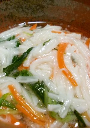 手抜き？山芋 人参 水菜の甘酢和え（蜂蜜-レシピのメイン写真