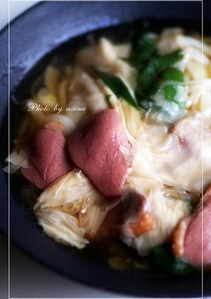湯葉と鴨肉のあんかけうどん-レシピのメイン写真