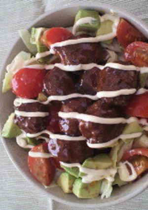 テリヤキミートボールのサラダ丼-レシピのメイン写真
