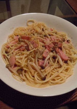 きのことベーコンのぺペロンチーノ-レシピのメイン写真
