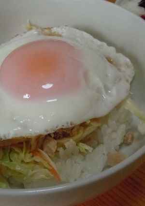 キャベツナ目玉焼き丼-レシピのメイン写真