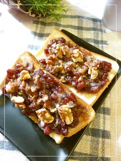 胡桃を乗せた塩あんトースト コーン風味-レシピのメイン写真