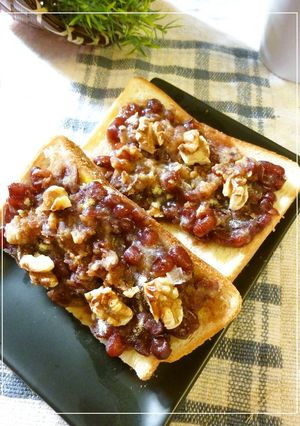 胡桃を乗せた塩あんトースト　コーン風味-レシピのメイン写真