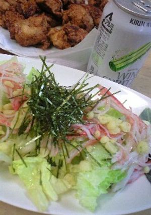 かにかまとレタスのオリーブオイルサラダ-レシピのメイン写真