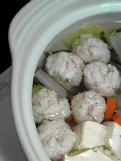 お鍋に☆かに?えび?風団子♪-レシピのメイン写真
