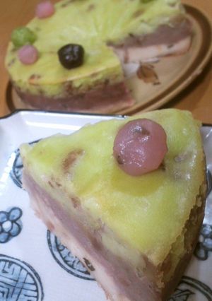 ３種の餡子で♪スペシャル和風チーズケーキ-レシピのメイン写真
