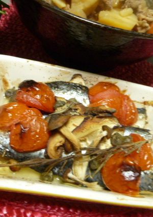 イワシときのこの胡麻油のオーブン焼き-レシピのメイン写真