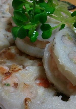 れんこんの海老はさみ焼き-レシピのメイン写真