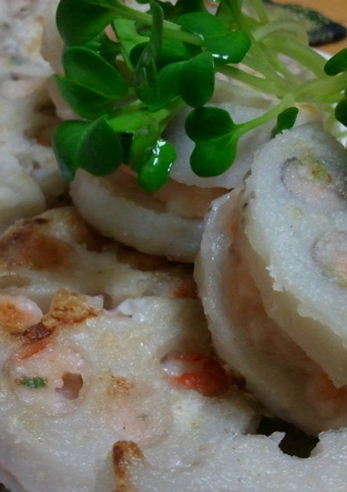れんこんの海老はさみ焼き-レシピのメイン写真