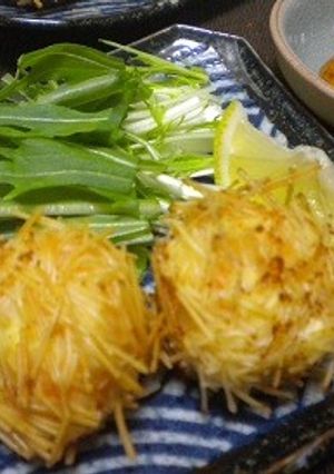 豆腐エビ団子の素麺揚げ-レシピのメイン写真