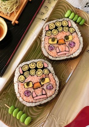 節分飾り巻き寿司・恵方巻き・鬼-レシピのメイン写真
