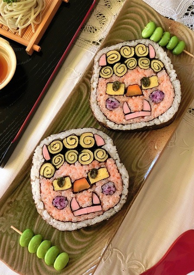 節分飾り巻き寿司・恵方巻き・鬼-レシピのメイン写真