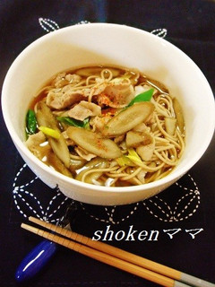 暖まるよ~豚バラ&ゴボウの蕎麦♪生姜風味-レシピのメイン写真