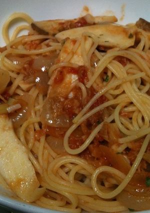 エリンギとニンニクのトマトソースパスタ！-レシピのメイン写真