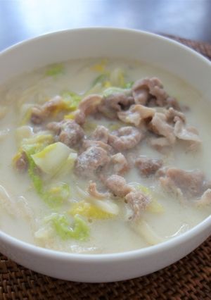 豚バラと白菜の豆乳うどん-レシピのメイン写真