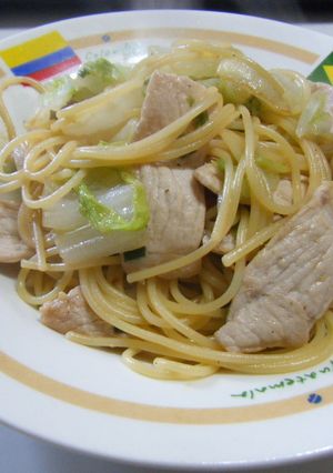 豚肉と白菜の味噌味パスタ-レシピのメイン写真