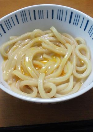 簡単 釜玉うどん風-レシピのメイン写真