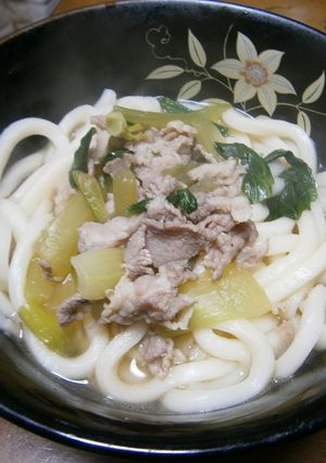 豚*青梗菜入りでおうどん-レシピのメイン写真