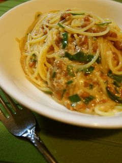 簡単混ぜるだけ!長芋と納豆の和風パスタ-レシピのメイン写真