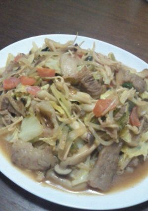 カルビと野菜のポン酢炒め-レシピのメイン写真