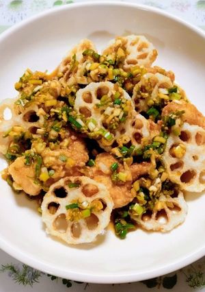 暑い日に食べたい!鶏ささみ蓮根油淋鶏-レシピのメイン写真