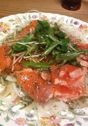 炙ってなんぼ！サーモンのカルパッチョ-レシピのメイン写真