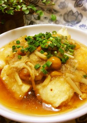 なめことえのきのみぞれ餡♡揚げだし揚げ餅-レシピのメイン写真