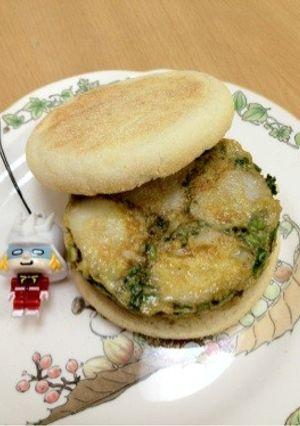 サトイモとセリのイングリッシュマフィン-レシピのメイン写真