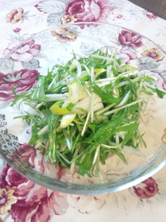 ☆簡単☆水菜とネギの褒められサラダ☆-レシピのメイン写真