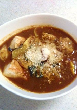 スープカレーのお雑煮パルメザンチーズのせ-レシピのメイン写真