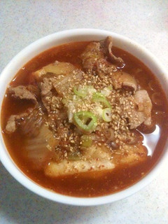 豚肉と白菜とキノコのゴマ風味ピリ辛お雑煮-レシピのメイン写真