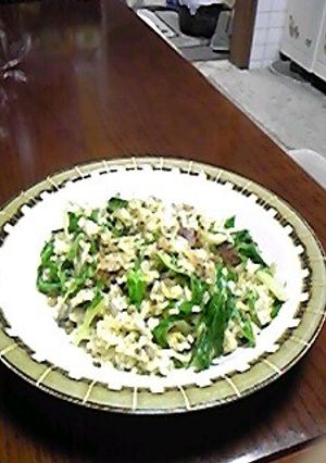イワシと水菜の和風炒飯-レシピのメイン写真