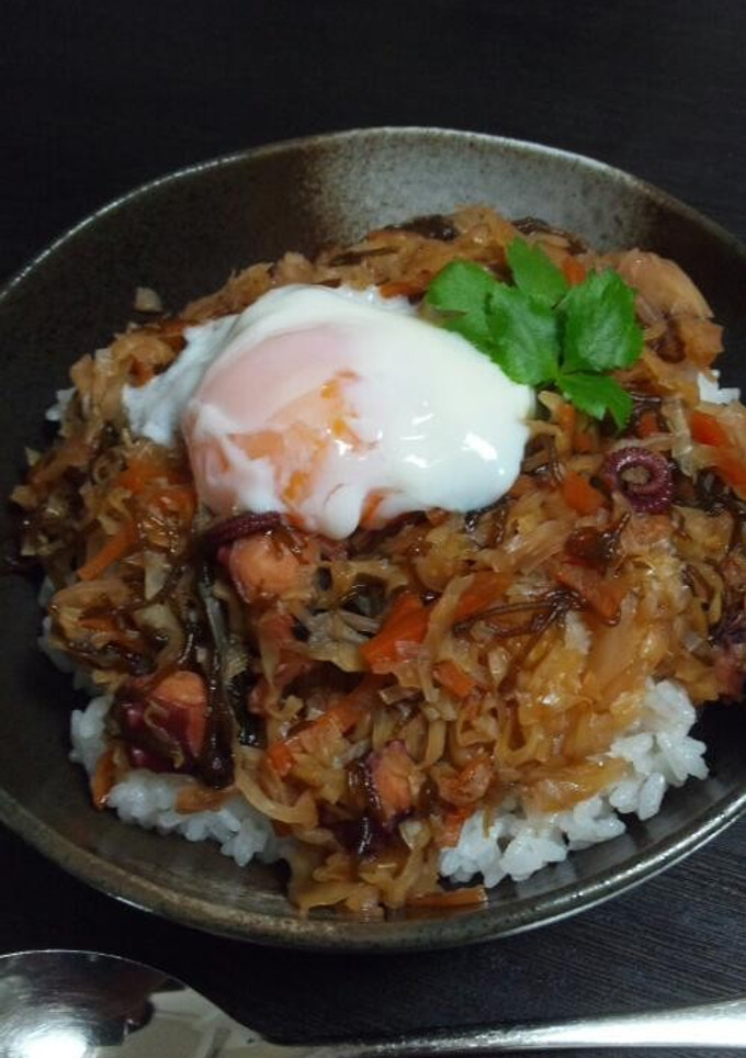 油を一切使わない タコとモズクの丼-レシピのメイン写真