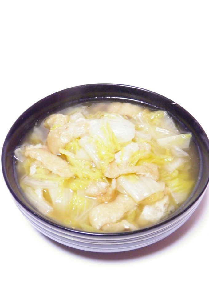 白菜 半玉使用＊薄揚げの和風スープ煮-レシピのメイン写真