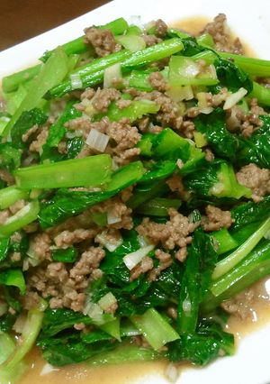 小松菜の肉炒め-レシピのメイン写真