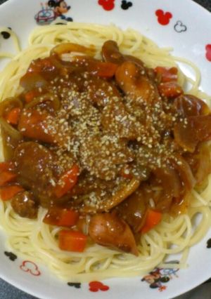 煮込みハンバーグからのパスタ-レシピのメイン写真